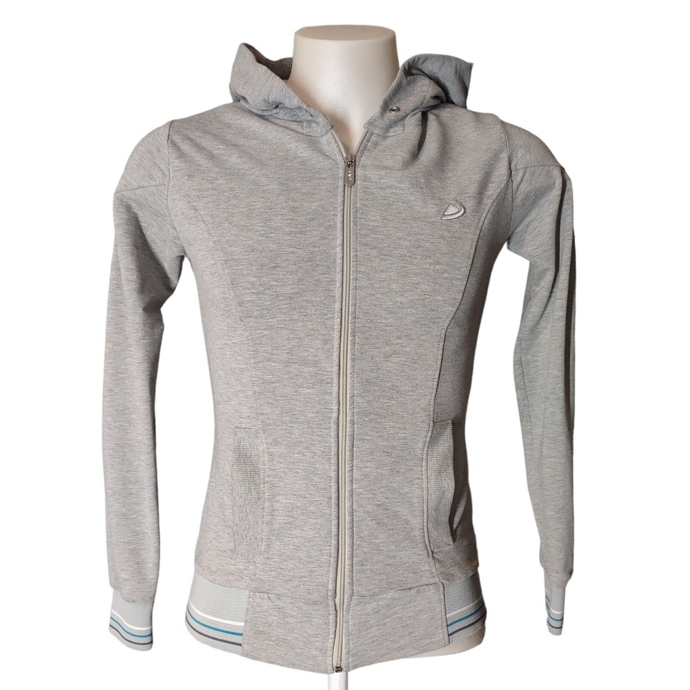Jacket Spin Sportswear Woman's Size Medium Embroidered Logo Full Zip Hoodie Gray